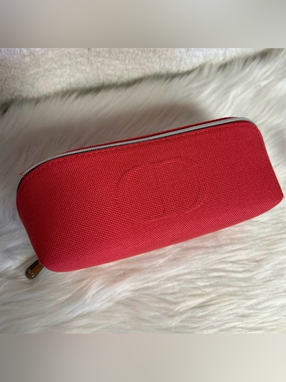 Dior GWP✨❤️🩶red canvas cosmetic pouch with embossed logo